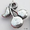 Antique Silver Acrylic Pendant, Fruit 20x20mm Hole:2.5mm, Sold by Bag