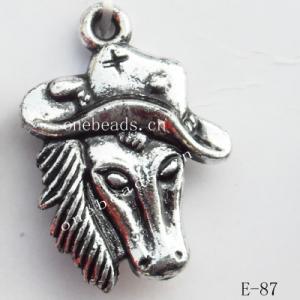 Antique Silver Acrylic Pendant, 17x23mm Hole:1.5mm, Sold by Bag