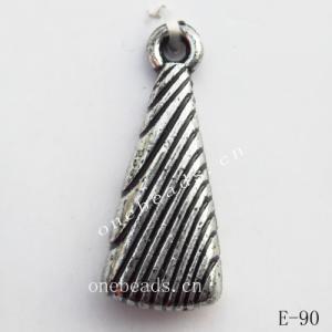 Antique Silver Acrylic Pendant, 9x23mm Hole:1.5mm, Sold by Bag