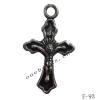 Antique Silver Acrylic Pendant, Cross 18x32mm Hole:3mm, Sold by Bag