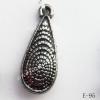 Antique Silver Acrylic Pendant, Teardrop 10x24mm Hole:1.5mm, Sold by Bag
