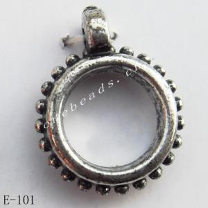 Antique Silver Acrylic Pendant, Donut 16x20mm Hole:1.5mm, Sold by Bag