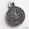Antique Silver Acrylic Pendant, Coin 13x17mm Hole:1.5mm, Sold by Bag