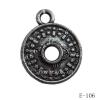 Antique Silver Acrylic Pendant, Coin 18x22mm Hole:3mm, Sold by Bag