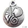 Antique Silver Acrylic Pendant, Coin 20x25mm Hole:2.5mm, Sold by Bag