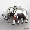 Antique Silver Acrylic Pendant, Elephant 25x20x10mm Hole:1mm, Sold by Bag