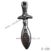 Antique Silver Acrylic Pendant, Sword 11x35mm Hole:1.5mm, Sold by Bag