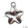 Antique Silver Acrylic Pendant, Star 22x26mm Hole:3mm, Sold by Bag