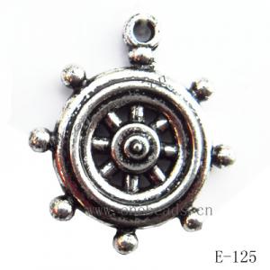 Antique Silver Acrylic Pendant, Rudders 27x32mm Hole:2mm, Sold by Bag