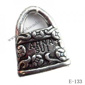 Antique Silver Acrylic Pendant, Handbag 24x29x6mm Hole:8mm, Sold by Bag