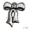 Antique Silver Acrylic Pendant, Bowknot 25x30x5mm Hole:1mm, Sold by Bag