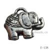 Antique Silver Acrylic Pendant, Elephant 36x30x10mm Hole:3mm, Sold by Bag
