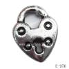 Antique Silver Acrylic Pendant, Heart 16x20mm Hole:5mm, Sold by Bag