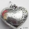 Antique Silver Acrylic Pendant, Heart 19x18x10mm Hole:2mm, Sold by Bag