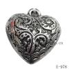 Antique Silver Acrylic Pendant, Heart 20x22x11mm Hole:1.5mm, Sold by Bag