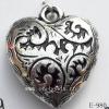 Antique Silver Acrylic Pendant, Heart 24x26x8mm Hole:2.5mm, Sold by Bag