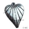 Antique Silver Acrylic Pendant, Heart 21x28mm Hole:2mm, Sold by Bag