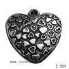 Antique Silver Acrylic Pendant, Heart 30x31x8mm Hole:2mm, Sold by Bag