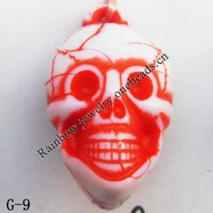 Imitate Wood Acrylic Pendant,  Skeleton 14x23x11mm Hole:1mm,  Sold by Bag