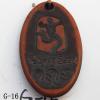 Imitate Wood Acrylic Pendant,  Flat Oval 18x30mm Hole:2mm,  Sold by Bag