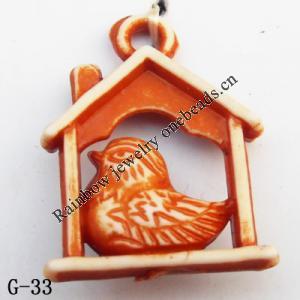 Imitate Wood Acrylic Pendant, 18x24mm Hole:2.5mm, Sold by Bag