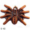 Imitate Wood Acrylic Pendant, Animal 32x44mm Hole:3.5mm, Sold by Bag