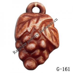 Imitate Wood Acrylic Pendant, Fruit 13x21x9mm Hole:2mm, Sold by Bag