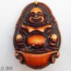 Imitate Wood Acrylic Pendant, Buddha 22x32x10mm Hole:1mm, Sold by Bag