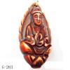 Imitate Wood Acrylic Pendant, Buddha 18x38x11mm Hole:1.5mm, Sold by Bag