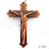 Imitate Wood Acrylic Pendant, Cross 56x40x11mm Hole:1mm, Sold by Bag