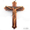 Imitate Wood Acrylic Pendant, Cross 56x40x11mm Hole:1mm, Sold by Bag