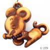 Imitate Wood Acrylic Pendant, Animal 27x25x7mm Hole:2mm, Sold by Bag