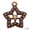 Imitate Wood Acrylic Pendant, Star 25x29x5mm Hole:2mm, Sold by Bag