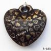 Antique Copper Acrylic Pendants, Heart 18x18mm Hole:1mm, Sold by Bag 