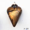 Antique Copper Acrylic Pendants, Heart 11x19mm Hole:1mm, Sold by Bag 