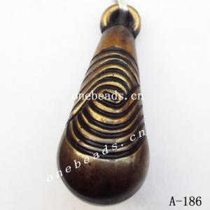 Antique Copper Acrylic Pendants, Stick 10x23mm Hole:1.5mm, Sold by Bag 