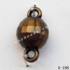 Antique Copper Acrylic Pendants, Round 10x17mm Hole:2mm, Sold by Bag 