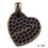 Antique Copper Acrylic Pendants, Heart 29x38mm Hole:2.5mm, Sold by Bag 