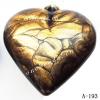 Antique Copper Acrylic Pendants, Heart 32x34x16mm Hole:2mm, Sold by Bag 