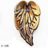 Antique Copper Acrylic Pendants, Leaf 23x42mm Hole:2mm, Sold by Bag 