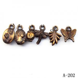 Antique Copper Acrylic Pendants, Mixed 8x17-16x16mm, Sold by Bag 