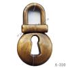 Antique Copper Acrylic Pendants, Lock 80x44mm Hole:16mm, Sold by Bag 