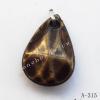 Antique Copper Acrylic Pendants, Flat Teardrop 12x17mm Hole:2mm, Sold by Bag 