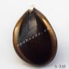 Antique Copper Acrylic Pendants, Twist Flat Teardrop 12x17mm Hole:1.5mm, Sold by Bag 