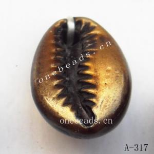 Antique Copper Acrylic Pendants, Flat Teardrop 12x18mm Hole:2mm, Sold by Bag 
