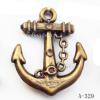 Antique Copper Acrylic Pendants, SEA ANCHOR 24x29mm Hole:2.5mm, Sold by Bag 