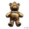 Antique Copper Acrylic Pendants, Bear 38x55x20mm Hole:2mm, Sold by Bag 