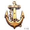 Antique Copper Acrylic Pendants, SEA ANCHOR 48x71x3mm Hole:4mm, Sold by Bag 