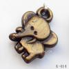 Antique Copper Acrylic Pendants, Elephant 15x20mm Hole:2mm, Sold by Bag 