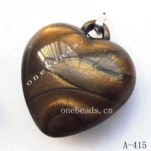 Antique Copper Acrylic Pendants, Heart 18x20x10mm Hole:2mm, Sold by Bag 